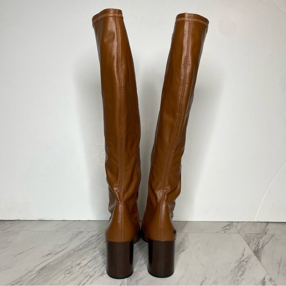 Franco Sarto Talfer Brown Faux Leather Tall Heeled Boot 11M - Picture 3 of 16